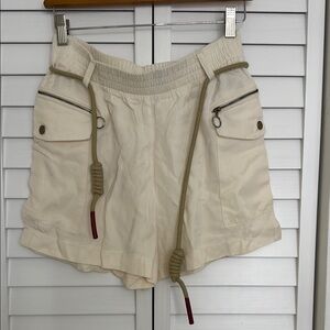 Zara Cream Cargo Shorts with Tailored Fit